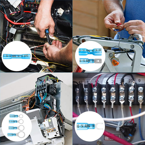 Kuject Heat Shrink Wire Connectors, Multipurpose Waterproof Electrical Wire Terminals Kit, 200PCS for Automotive