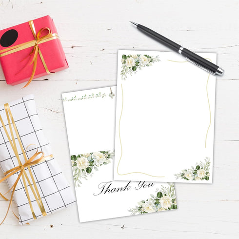 Ebned 30 Pack 4x6")- A01 Thank You Cards With Envelopes And Stickers - Watercolor Cross Flower Thank You Cards - Gift
