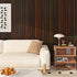 15.8"x80" FunStick Brown Slats Wood Wallpaper Peel and Stick Removable Walnut Wood Contact Paper for Cabinets Peel