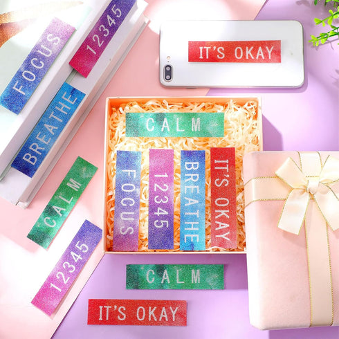 Crtiin 160 Pcs Anxiety Sensory Stickers, Inspirational Quotes, Textured Strips for Mental Health