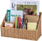Rattan Desk Organizer, 5 Slot Mail Holder, Boho Office Supplies, Wicker Desk Accessories, Magazine Holder