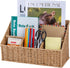 Rattan Desk Organizer, 5 Slot Mail Holder, Boho Office Supplies, Wicker Desk Accessories, Magazine Holder