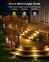 50ft,15 Lighting,IP67 Solar Fence Lights with Remote Control Multi Colors Solar Powered Outdoor Step Waterproof Led