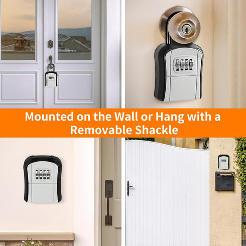 Portable Key Lock Box, Security Lock Box for Indoor and Outdoor Use, Garage, Garden, Store
