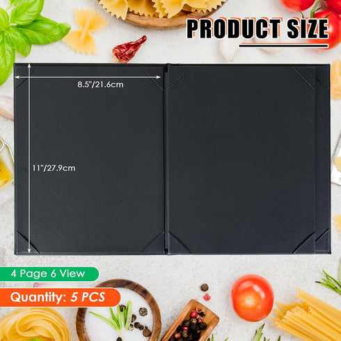 5 Packs 8.5" 11", 6 6 NATGAI Menu Covers x View PU Leather Menu Cover Menu Holders, Waterproof View Restaurant Menu