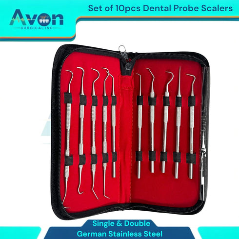 Avon Surgical 10 Pieces Kit - Dental Hygienist Oral Care Picks Single + Double-Ended with Varying Tips - Precision