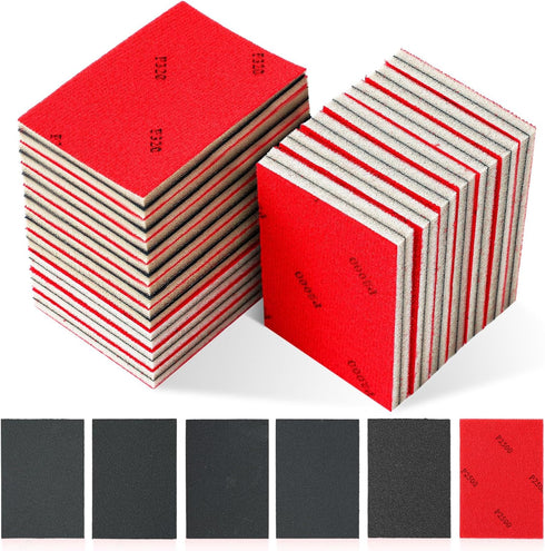 60 Pcs 320-2500 Grit Sanding Sponge, Ultra Fine Sanding Sponges Pads, Soft