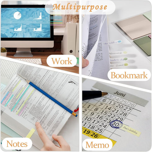 BAYTORY 1060 Sheets Transparent Sticky Index Tabs, Clear Sticky Notes, Long Page Book Markers for Annotation and School