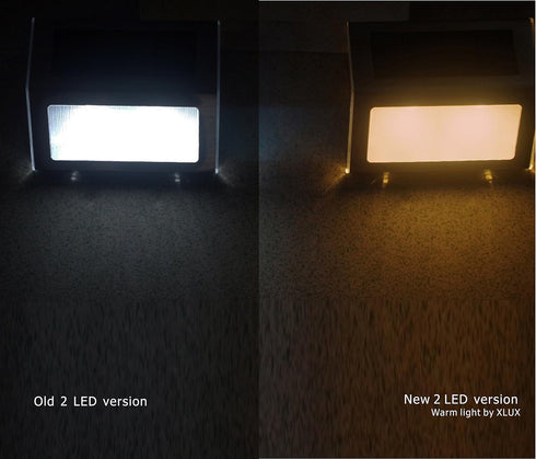 Solar Lights for Steps Decks Pathway Yard Stairs Fences, LED lamp, Outdoor Waterproof, Warm Light, 2 Pack by XLUX