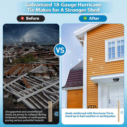 20 Pack Hurricane Tie, 18-Gauge Strong Galvanized Joist Hangers, Rafter Tie Brackets for Roofing Trusses and Timber