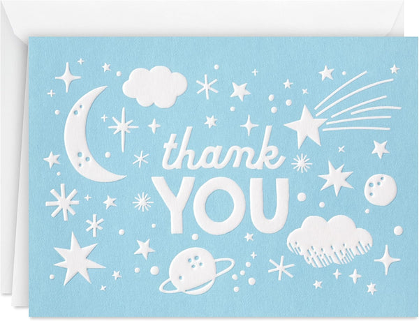 Hallmark Pack of Baby Shower Thank You Cards, Outer Space (20 Thank