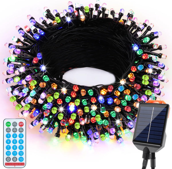 Solar Christmas Lights Outdoor Waterproof,13 Modes 118Ft 300LED Solar Powered String Lights
