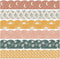 Whaline 82Ft Modern Boho Bulletin Board Borders, Sun Moon Leaves Trim Border for School Classroom Office Decor