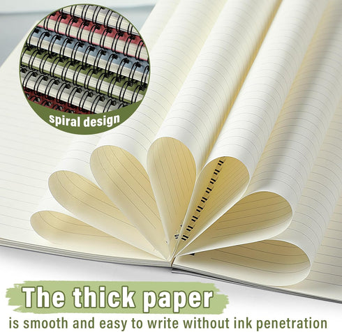 Fuutreo 6 Pcs Spiral Notebook for Work, B5 10.5 x 7.45 Inch College Ruled Journal with Kraft Cover
