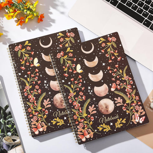 Spiral Notebook - Notebooks Spiral Bound with Back Pocket, Lined Journal Notebook, Spiral Journal for Women, 8.5" x 11", 144 Pages, College Ruled Writing Notebook, 100gsm Paper, for Office & School