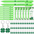 Fullhawl 48 Sets Shamrock Pen Gifts Bulk for Employee Good Luck Ballpoint Pens