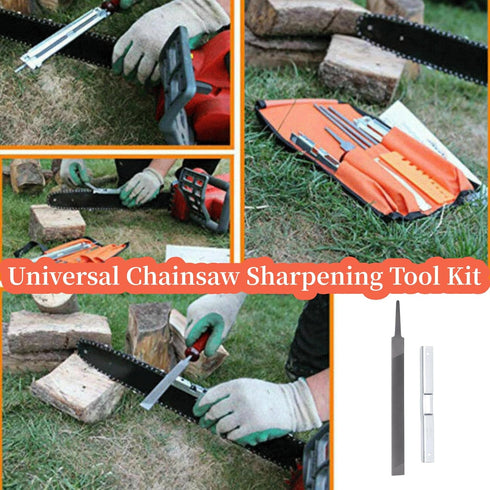 AUNMAS 2pcs Steel Flat File Set, Universal Chainsaw Sharpening Tool Kit with Chain Saw Depth Gauge