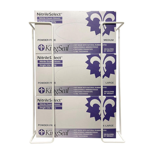 KingSeal Large Wall Mounted Wire Rack, Double Disposable Glove Box Holder