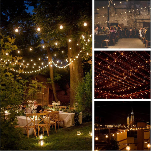(10 G40 1.6" .6 Bulbs) Hometown Evolution, Inc. Outdoor Globe String Lights Foot, LED Clear - Black Wire - Watt
