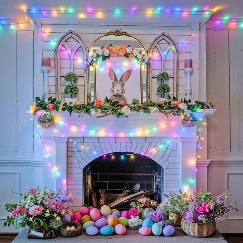 200 66 JMEXSUSS LED Easter Lights Outdoor Indoor for Decorations, Ft Connectable Pastel Easter Lights String Clear Wire