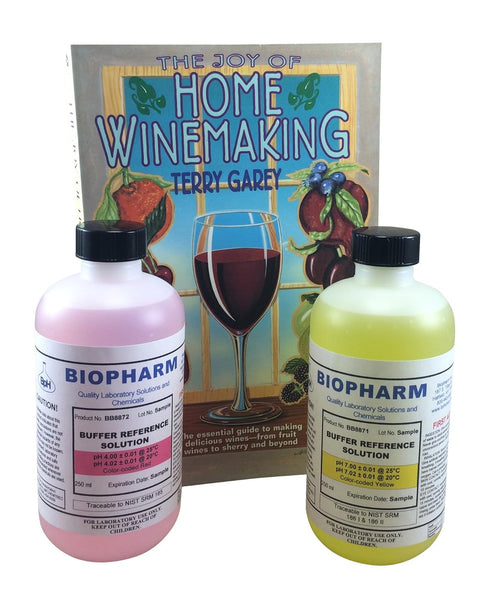 pH Buffer Calibration Solution Kit 2-Pack — pH 4.00 (red) and pH 7.00 (Yellow), Each 250 mL, NIST Traceable