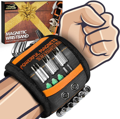 Tools Gifts for Men, Stocking Stuffers Christmas - Magnetic Wristband for Holding Screws, Tool Belt Holder