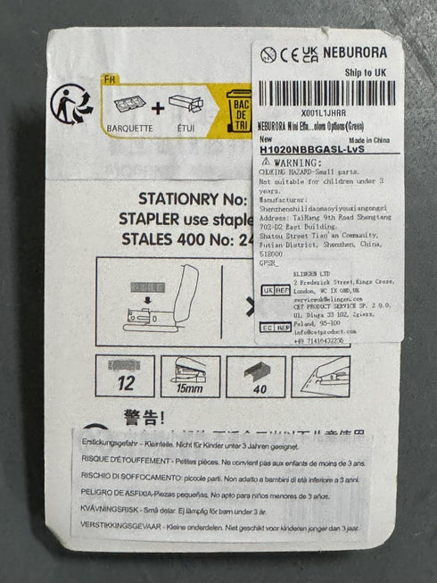 NEBURORA Mini Effortless Desktop Staplers, 400 Standard 26/6 Staples, 2-24 Sheet Capacity, Built-in Staple Remover,