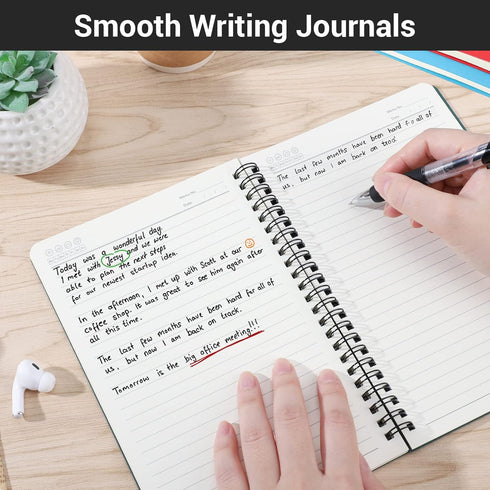 EUSOAR Spiral Lined Notebook, A5 3packs 5.5"X8.3" 120 Pages Lined Travel Notebooks Journal, Memo Notepad Sketchbook for