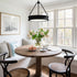 28990 100-Watt 3-Light Bulbs Minka Lavery Matte Black Drum Pendant Light with Frosted Clear Glass Shade, No Included
