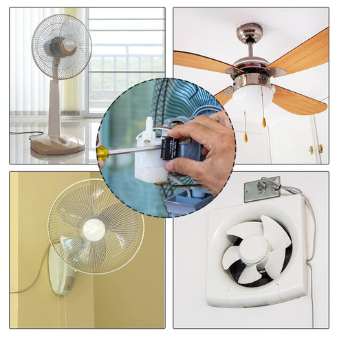 uxcell CBB61 Ceiling Fan Capacitor - 5/5uF 250V AC 3 Wires Metallized Polypropylene Film Capacitor for Electric Fan