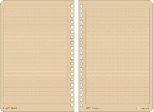 Rite in the Rain Weatherproof Side Spiral Notebook, 4.625" x 7", Brown Cover, Universal Pattern, 3 Pack