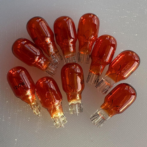 Landscape Low Voltage - 12 Volt 11W Amber Bulbs - T5 Wedge Bulbs - Compatible with Malibu Lights - Garden - Deck Light Bulbs - Yard Bulbs - 10 Pack (Amber) by Diximus