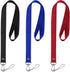 Wisdompro 3 Pack 19 inch Nylon Neck Lanyard Strap with Metal Hook for Keys, ID Badges, Black, Red, Blue