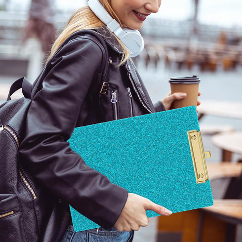 Fashion Glitter Acrylic Clipboards - Standard Letter Size, A4 Size 12.5" x 9", Cute Confetti Clipboards for Women