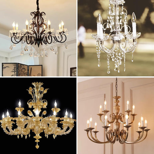 E12 Bulb (12-Pack/Ceramic Candelabra Light Socket,Length Adjustable Ceramic Socket for Chandelier Lighting,Candelabra