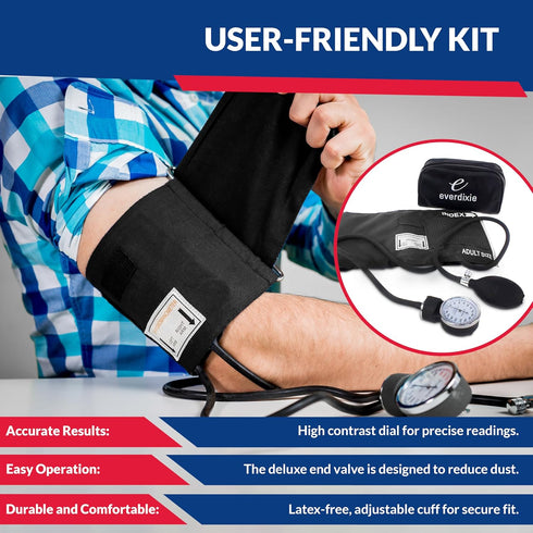 Set 2-Pack Deluxe Aneroid Sphygmomanometer Blood Pressure Monitor Adult Cuff, Carrying Case & Calibration Tool High