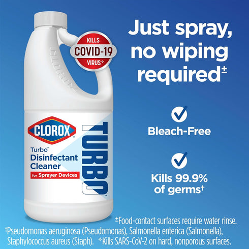 COVID-19 64 Turbo Disinfectant Cleaner for Sprayer Devices, Bleach-Free, Kills Cold and Flu Viruses and Virus, Fluid