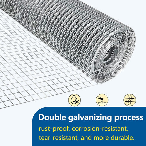 1/2 inch 19Ga 1/2 8X50) Hardware Cloth Double Hot-Dipped Galvanized After Welding Wire Fence Mesh Welded Metal Chicken