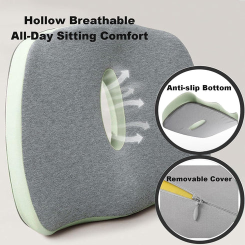 Tophacker Seat Cushion Office Car Seat Cushion, Memory Foam Cushion for Office Chair, Car Seat, Non-Slip Chair Pad