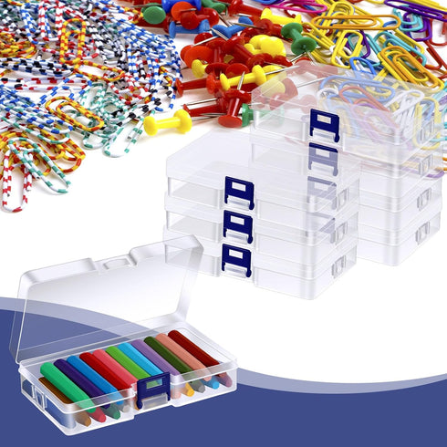 Dcocdeely 25 (25) Pcs Plastic Crayon Box with Lid, Clear Crayon Organizer Crayon Holder Case Crayon Storage Containers
