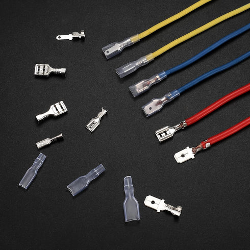 360 Pcs Male and Female Wire Spade Connectors - 2.8/4.8/6.3mm Quick Splice Electrical Crimp Terminal Block Kit