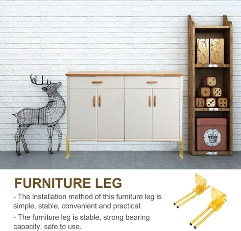 2 Sets Luxshiny Metal Furniture Legs Height Sofa Cabinet Support Sturdy Replacement Feet for Desks Wardrobes Tv Stands