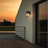 Black Outdoor Wall Lights, Farmhouse Exterior Wall Sconces Light Fixture with Seeded Glass, Modern Square Waterproof