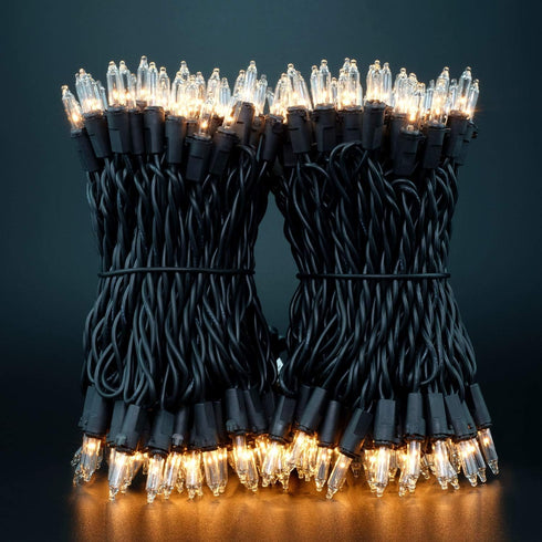 Pack 2 Sets 33 100 Count YULETIME Clear Christmas Lights with Black Wire, of ft UL Certified Holiday String Lights