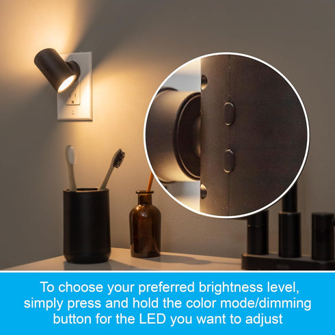 Dimmable 1-Pack, 82573 GE Directional Plug in Wall Sconce Night Light, Adjustable Swivel Accent Lighting with Dusk