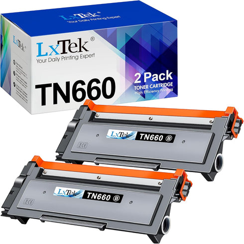 LxTek Compatible Toner Cartridge Replacement for Brother TN660 TN-660 TN630 TN-630, 2 Pack, High Yield
