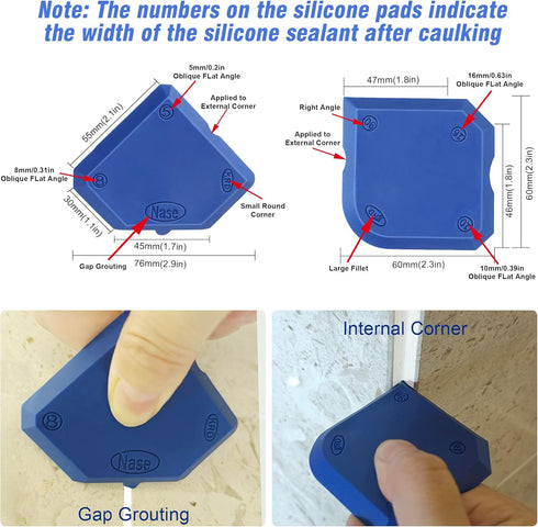 Caulking Tool Kit, Silicone Sealant Finishing Tool Set for Kitchen, Bathroom, Floor, Window, Sink Joint