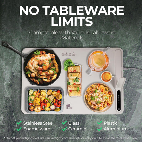 3 EconoHome Electric Warming Tray - Full Surface Electric Powered Food Warming Mat - Fast Heating, Rollable & Portable