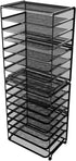 Simple Trending 2 Pack 8-Tier Letter Tray Paper - Mesh Desk File Organizer for Office School Desktop, Black