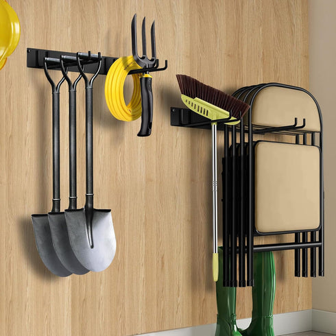 TTzycc 2-Pack (2 Pack) Folding Chair Storage Rack for Chair Organization and Garage Wall Mount Storage, Garden Tool